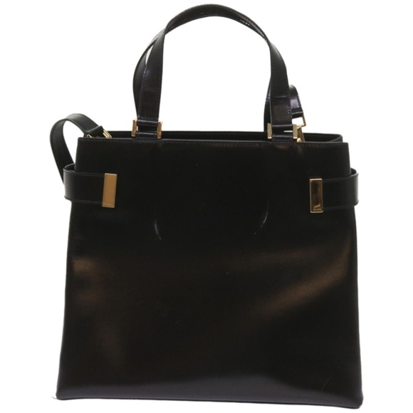 GUCCI Hand Bag Leather 2way Black 000 2046 0562 Auth am5882 - Picture 2 of 16